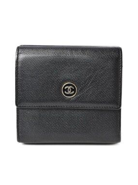 Chanel Foldable Wallet with Double Hooks Black